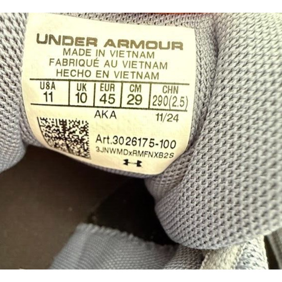 Under Armour Charged Assert 10- Men's Size 11 Gray Gravel Lime Running Shoes New - Picture 12 of 12